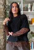 Tiby Funnel Neck Layering Top Leopard Rust